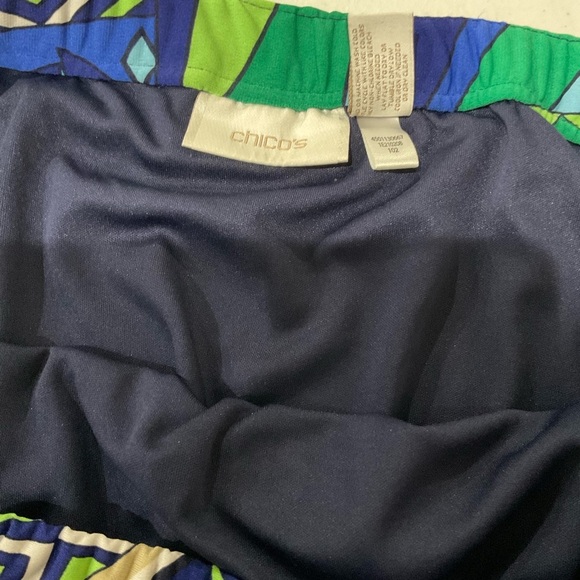 Chico's Abstract Maxi Skirt Boho Stretch Pull On Side Split Size 8 (Chic… - Picture 9 of 9